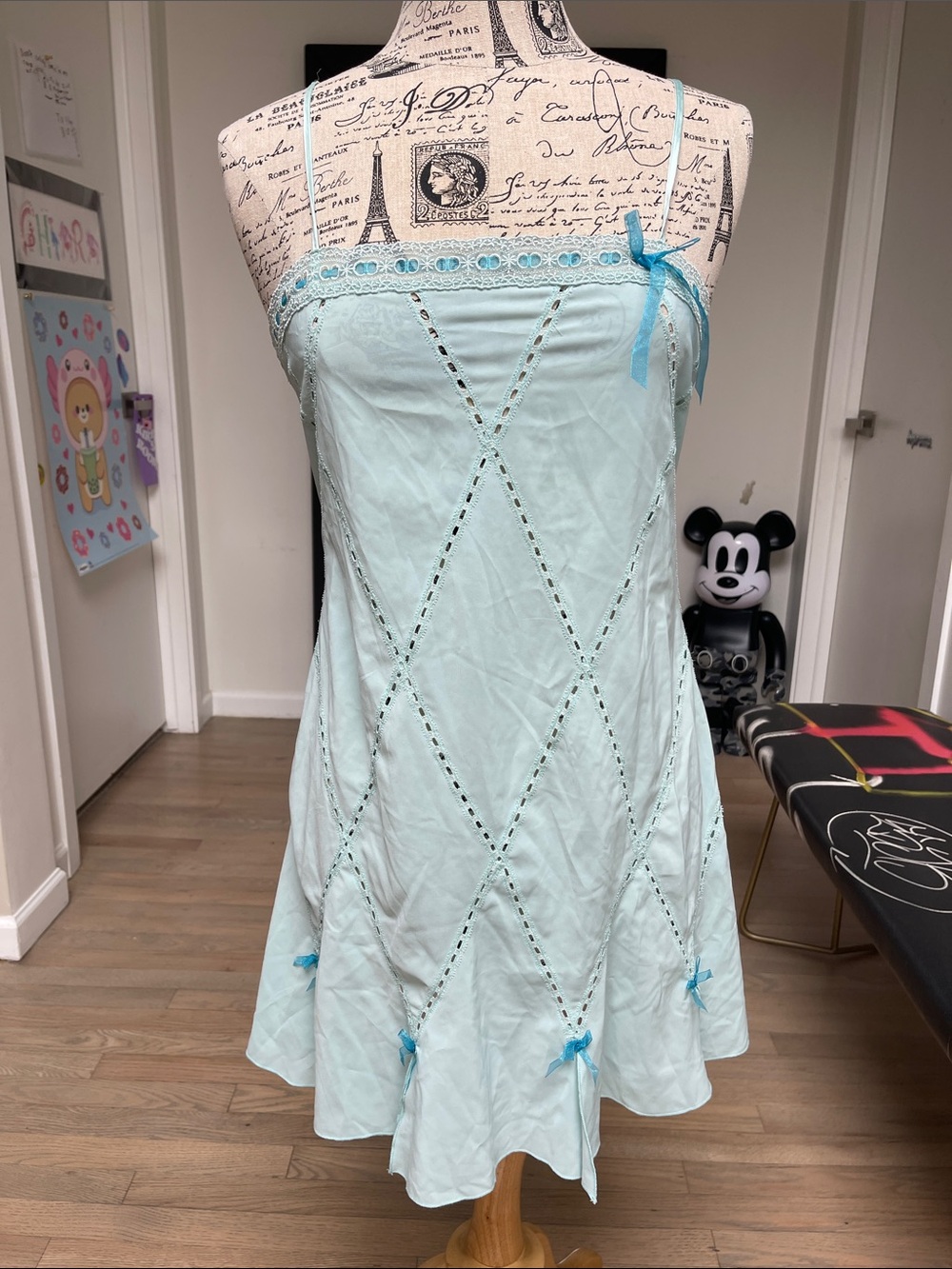 Victoria's Secret Light Blue Lace-Trim Chemise